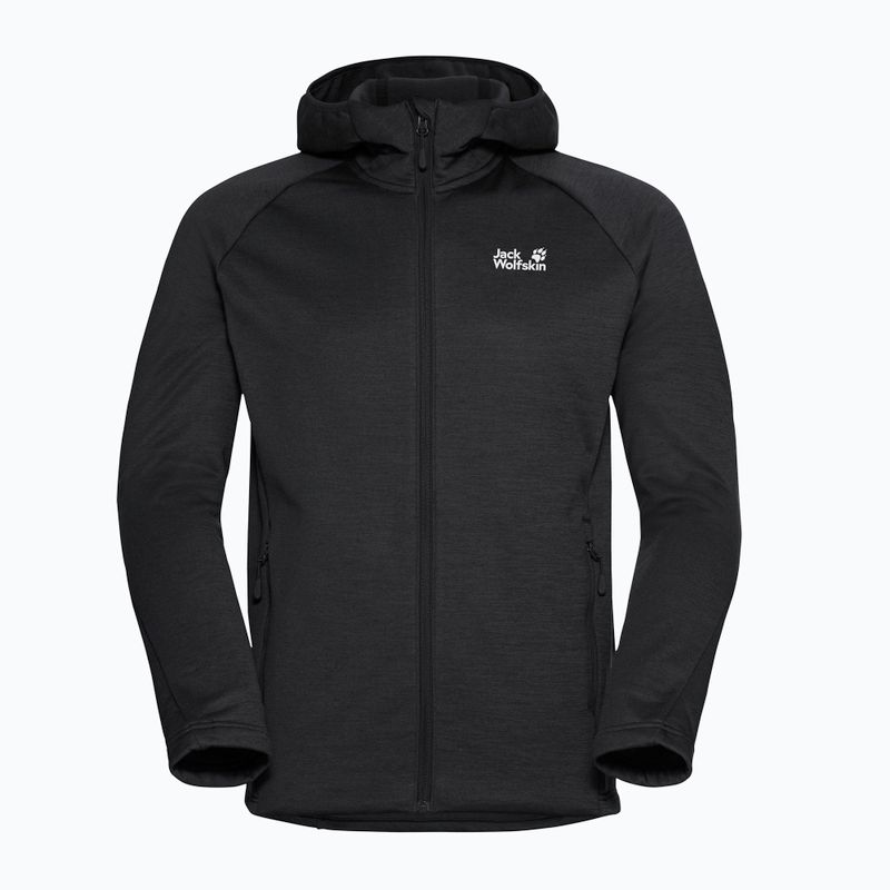 Pánska trekingová mikina Jack Wolfskin Peak District Hooded Full Zip black 7