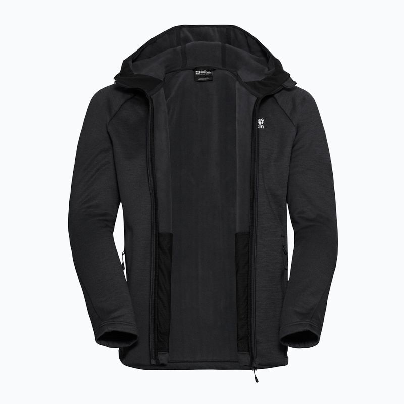 Pánska trekingová mikina Jack Wolfskin Peak District Hooded Full Zip black 9