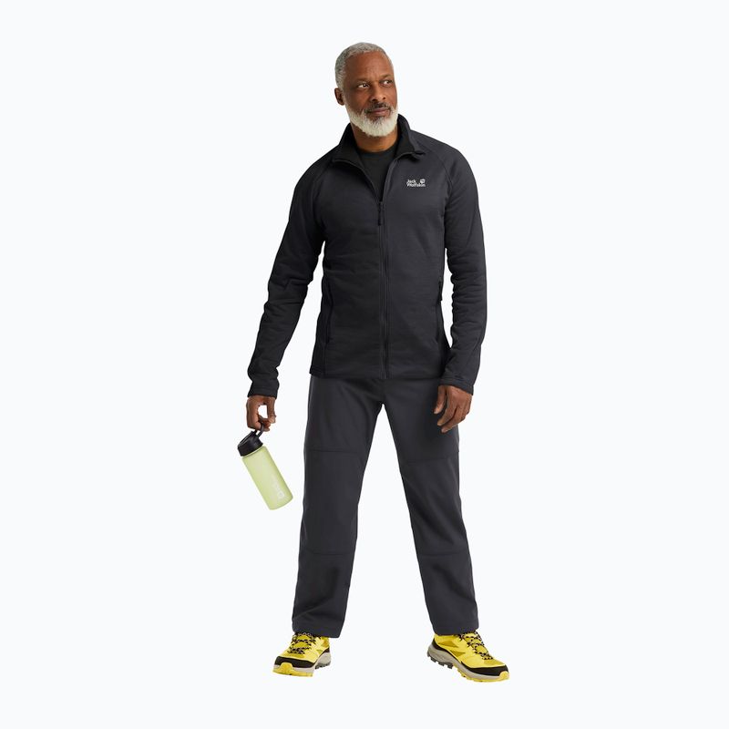 Pánska trekingová mikina Jack Wolfskin Peak District Full Zip black 2
