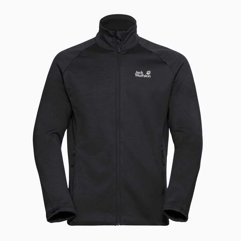 Pánska trekingová mikina Jack Wolfskin Peak District Full Zip black 7