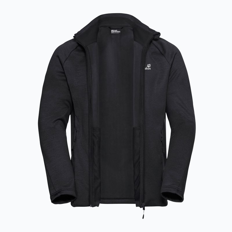 Pánska trekingová mikina Jack Wolfskin Peak District Full Zip black 9