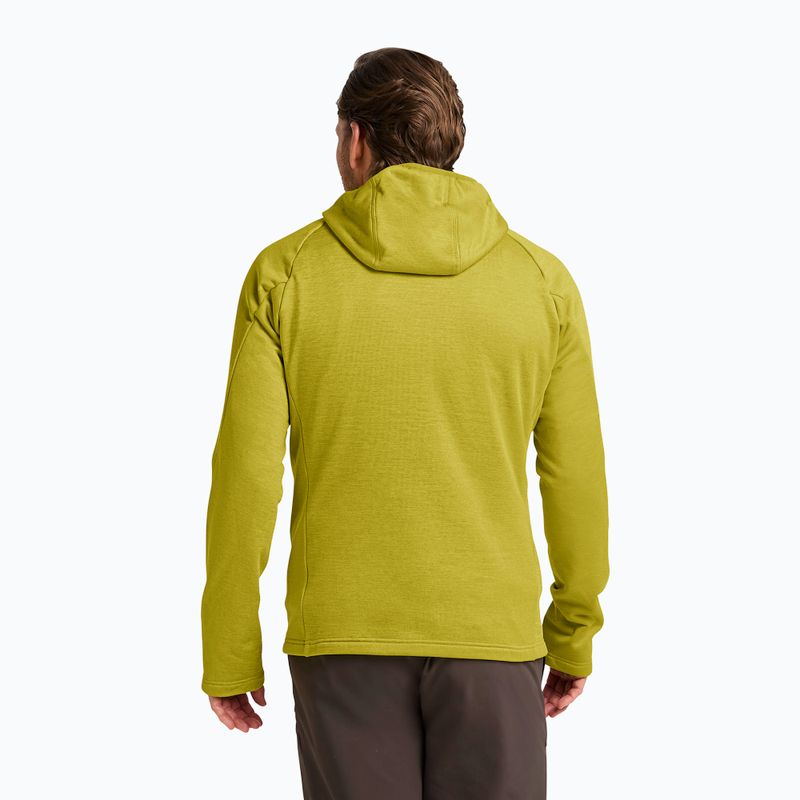 Pánska trekingová mikina Jack Wolfskin Peak District Hooded Full Zip chartreuse 3