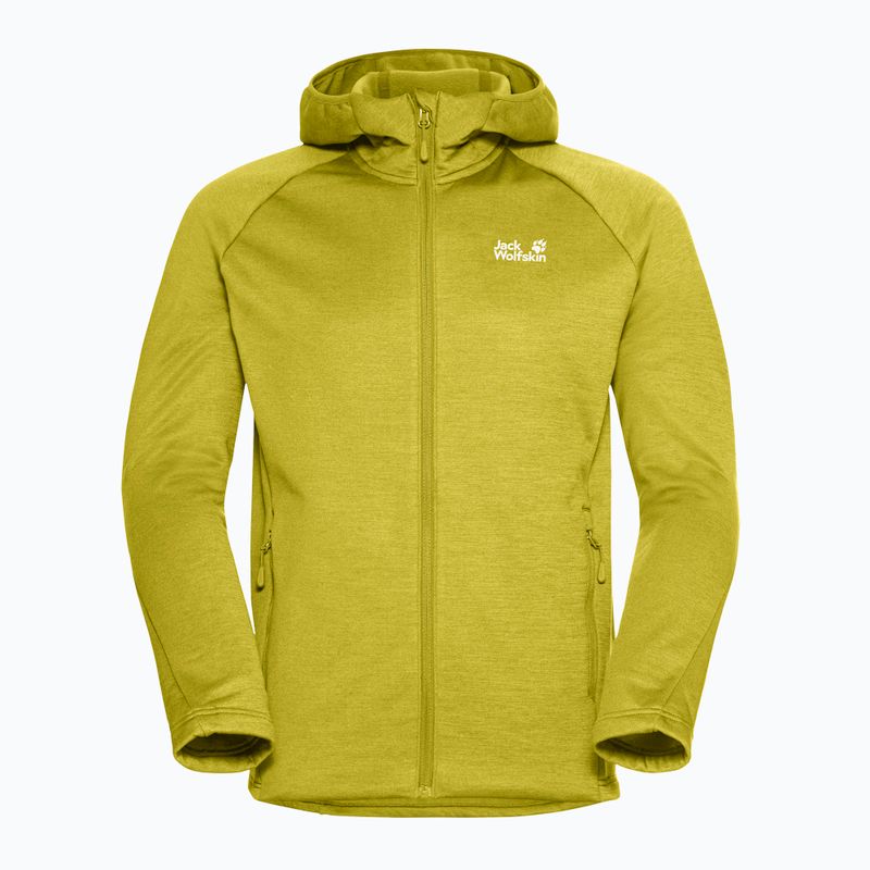 Pánska trekingová mikina Jack Wolfskin Peak District Hooded Full Zip chartreuse 7