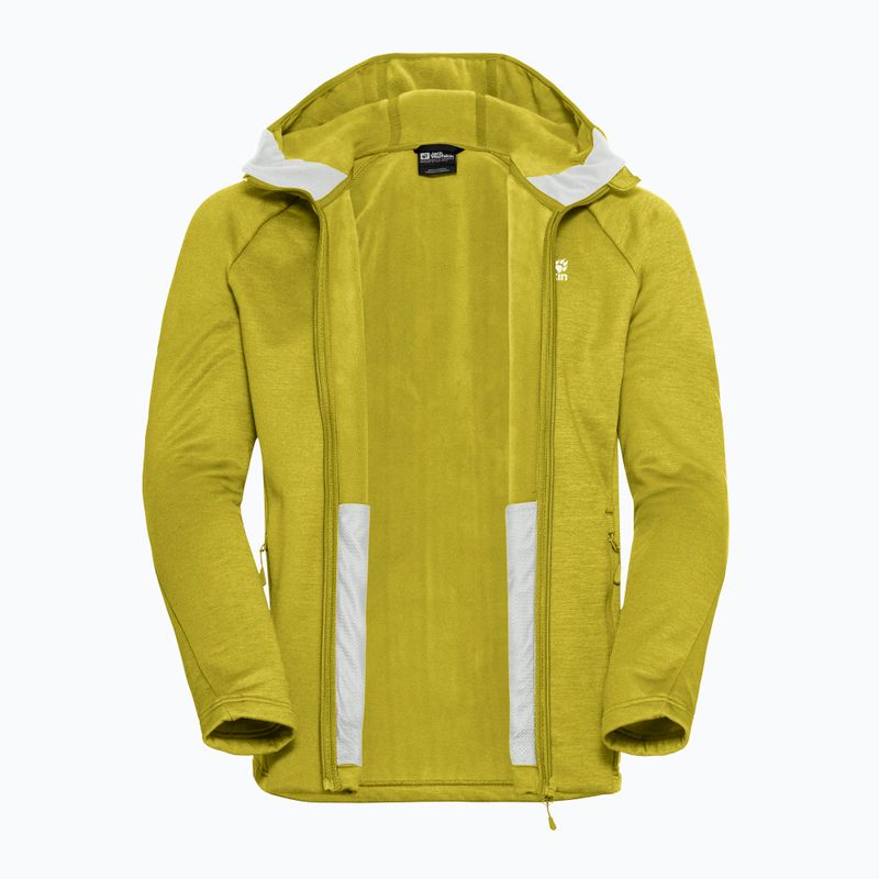 Pánska trekingová mikina Jack Wolfskin Peak District Hooded Full Zip chartreuse 9