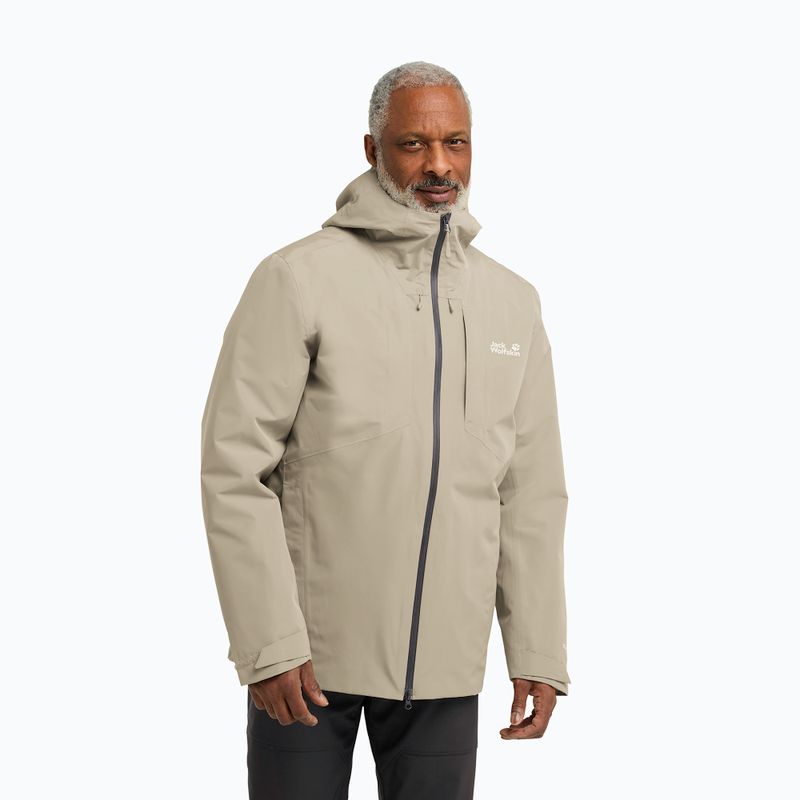 Pánska bunda 3v1 Jack Wolfskin Icecape 3In1 Down Rds linen