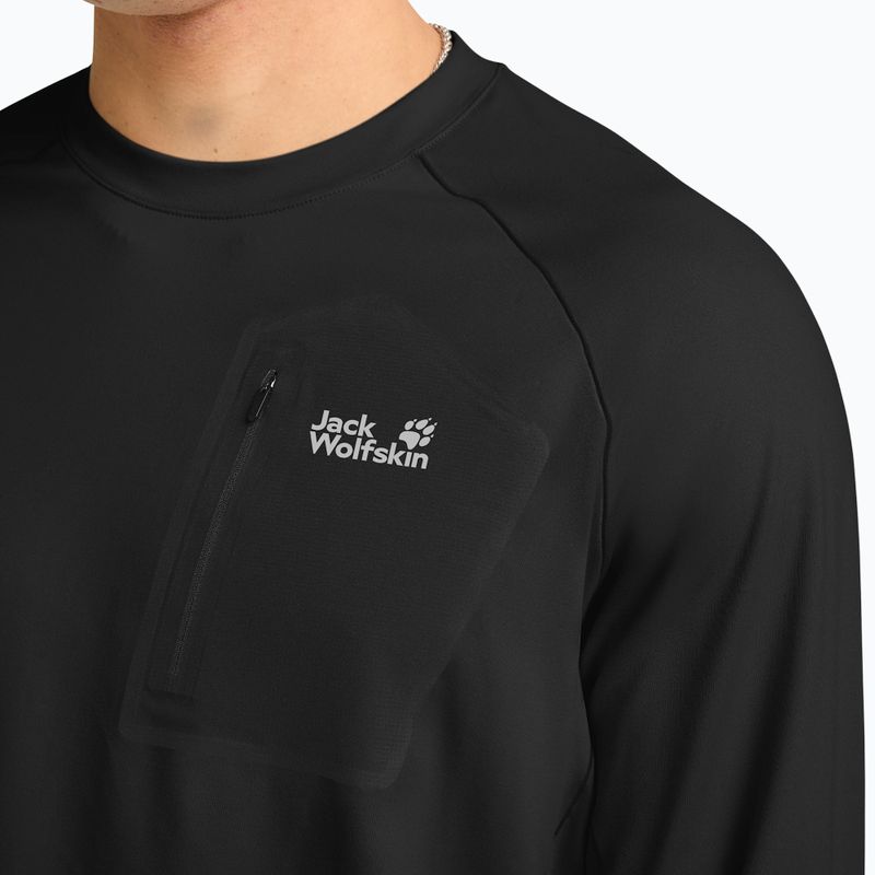 Pánske tričko longsleeve Jack Wolfskin Prelight Trail Crew black 4