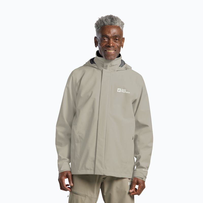 Pánska bunda do dažďa  Jack Wolfskin Trailtime 2L linen