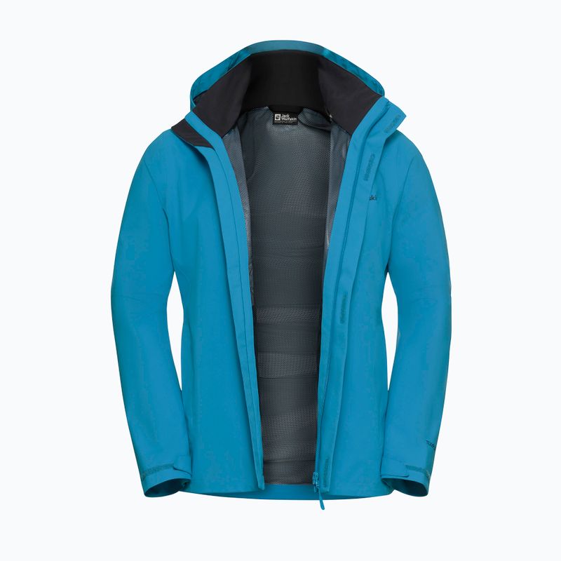 Pánska bunda do dažďa  Jack Wolfskin Trailtime 2L aurora blue 9