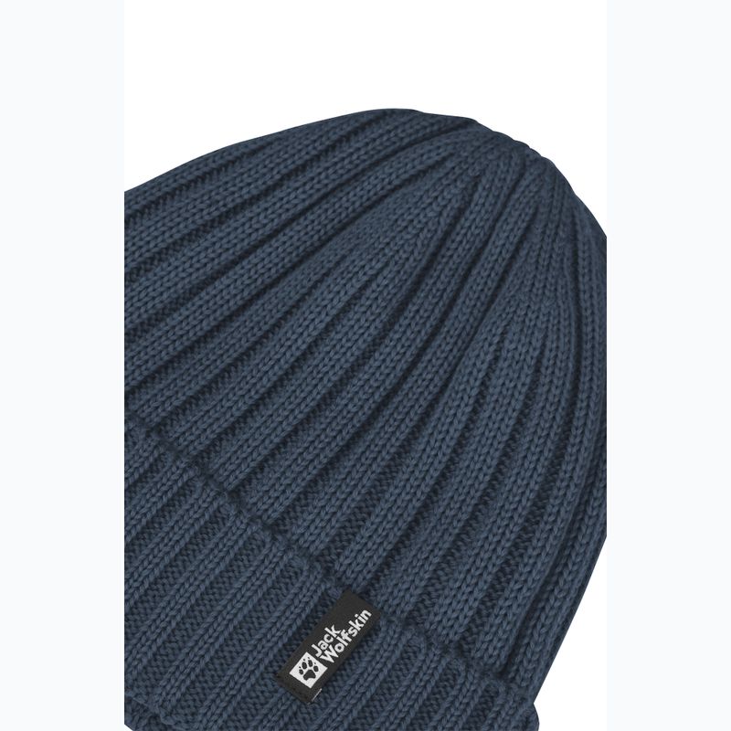 Zimná čiapka Jack Wolfskin rebrovaný úplet midnight sky 3