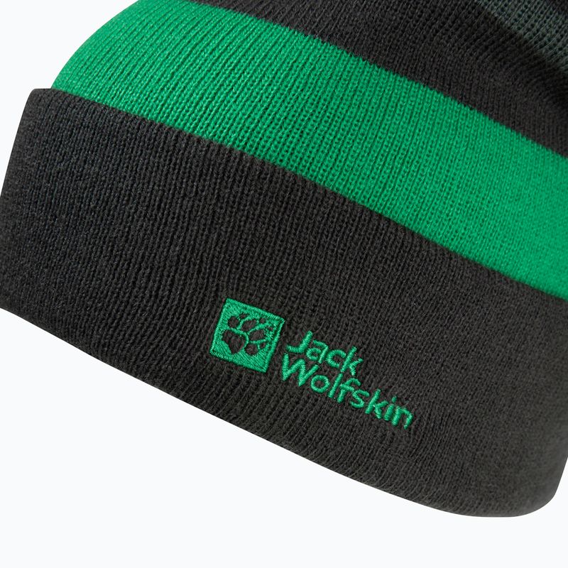 Detská zimná čiapka Jack Wolfskin Stripy Knit slate green/mystic 3