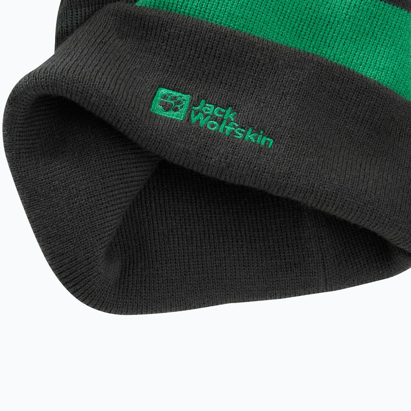 Detská zimná čiapka Jack Wolfskin Stripy Knit slate green/mystic 5