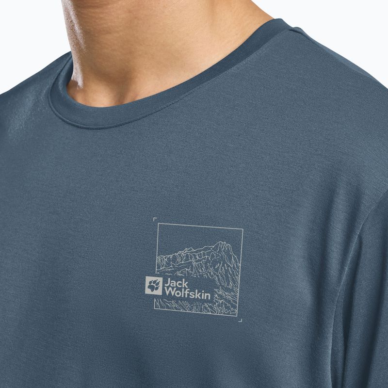 Pánske tričko Jack Wolfskin Vonnan Graphic peak trail midnight sky 5