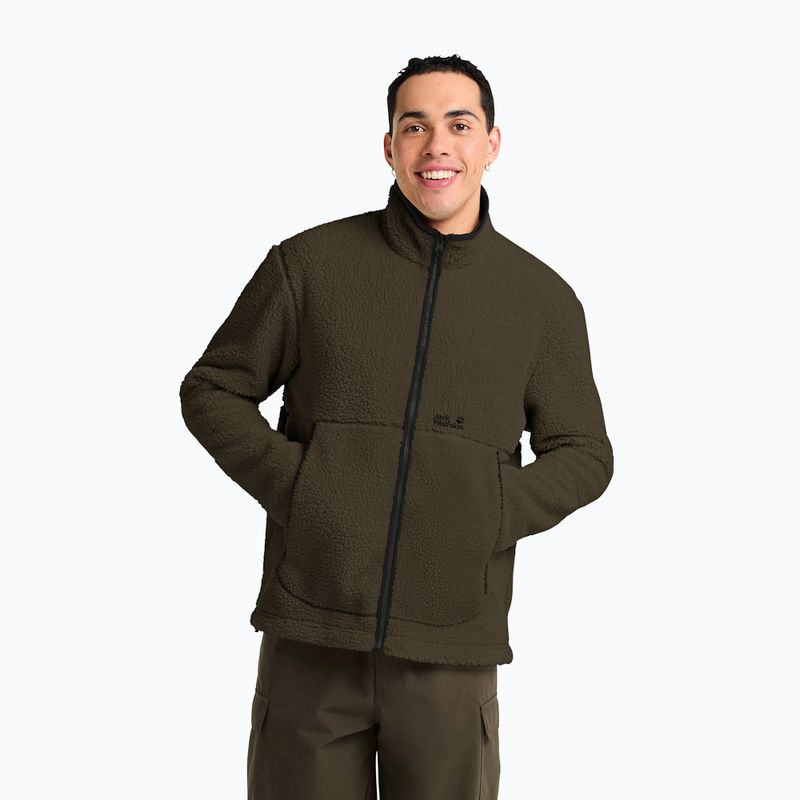 Pánska fleecová mikina Jack Wolfskin Stone Lite obsidian moss