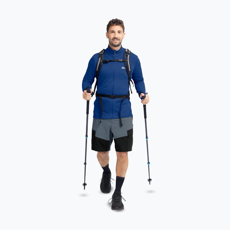 Pánska trekingová mikina  Jack Wolfskin Litestride Full Zip blue orchid 2