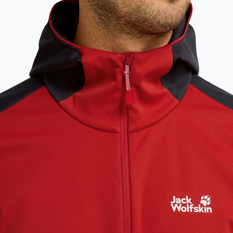 Pánska softshellová bunda Jack Wolfskin Skyvail siren red 4