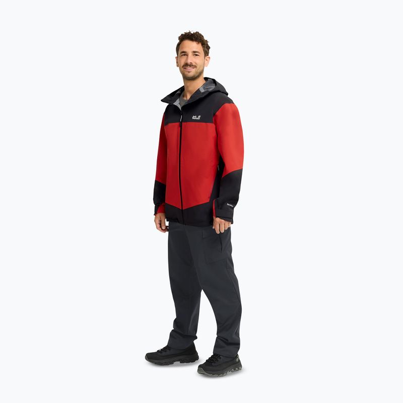Pánska nepremokavá bunda Jack Wolfskin Rockpaw 3L siren red 2