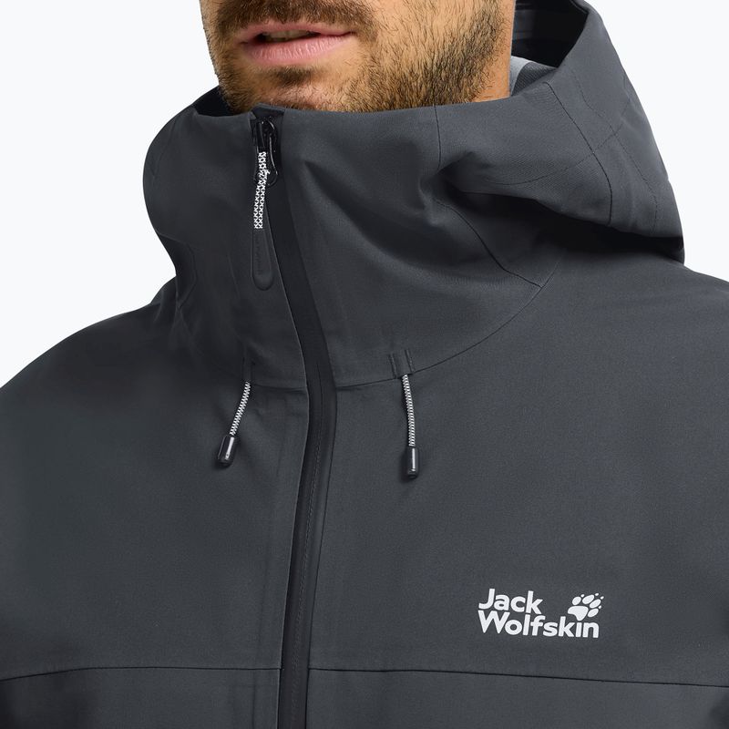 Pánska nepremokavá bunda Jack Wolfskin Rockpaw 3L phantom 4