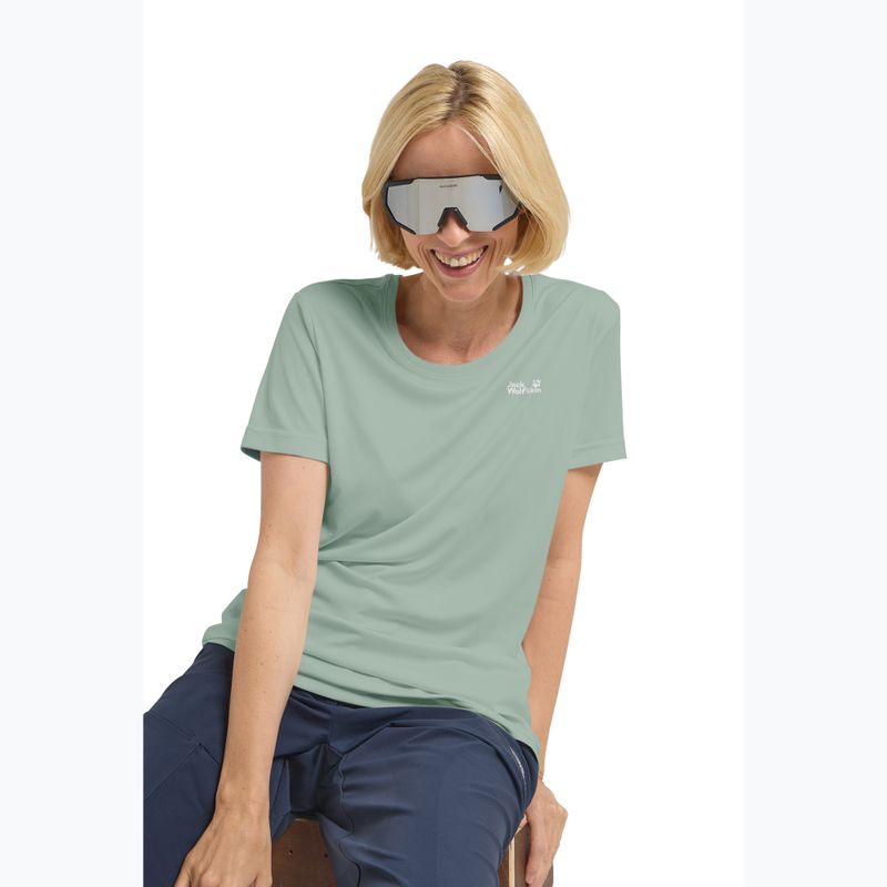 Dámske trekingové tričko Jack Wolfskin Tech T green zinnia 4