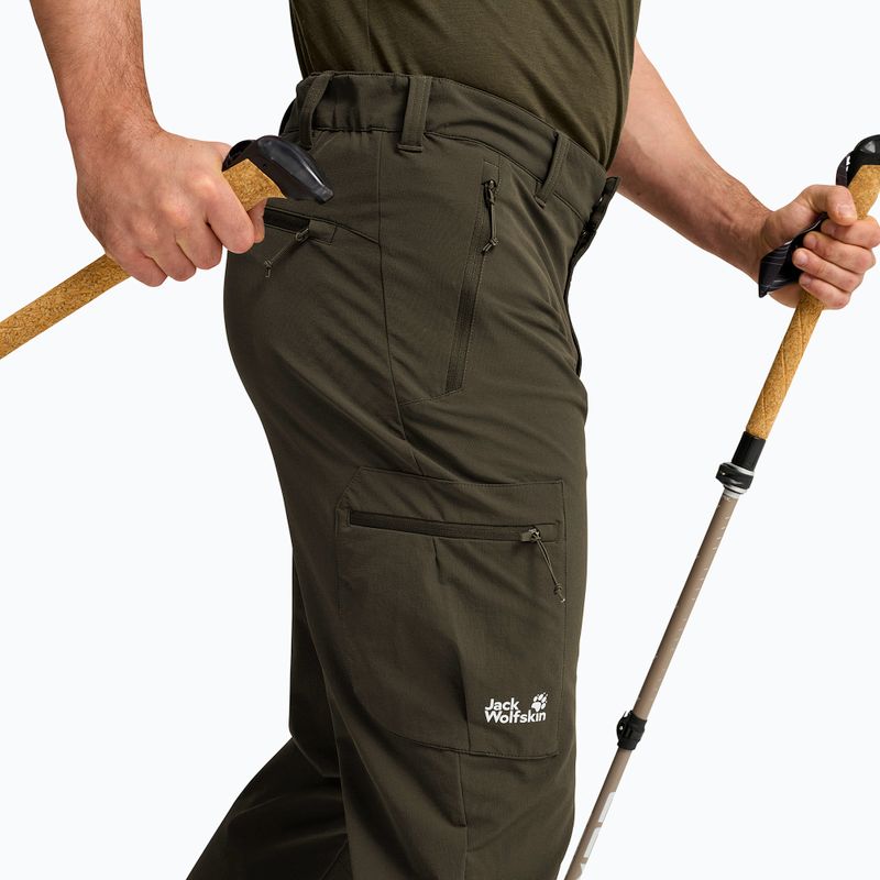 Pánske trekingové nohavice Jack Wolfskin Activate Flex obsidian moss 4