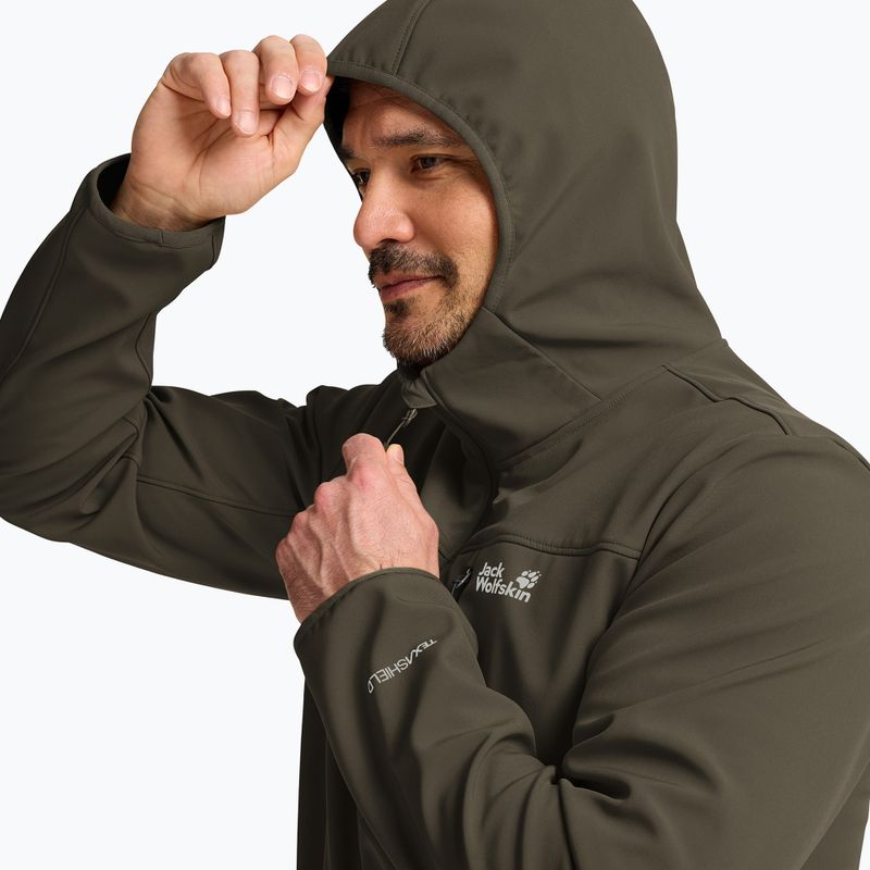 Pánska vetrovka Jack Wolfskin Wild Winds Hooded obsidian moss 4