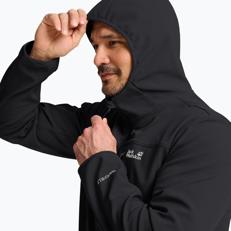 Pánska vetrovka Jack Wolfskin Wild Winds Hooded black 4