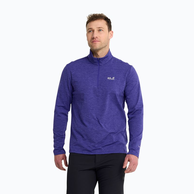 Pánska fleecová mikina Jack Wolfskin Trail Half Zip glow ink