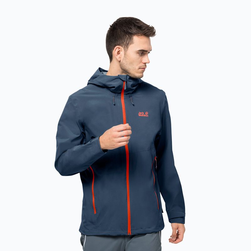 Jack Wolfskin pánska bunda do dažďa Highest Peak 2.5L navy blue 1114961_1383