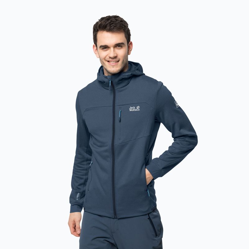 Jack Wolfskin pánska fleecová mikina Hydro Grid navy blue 1710001_1383