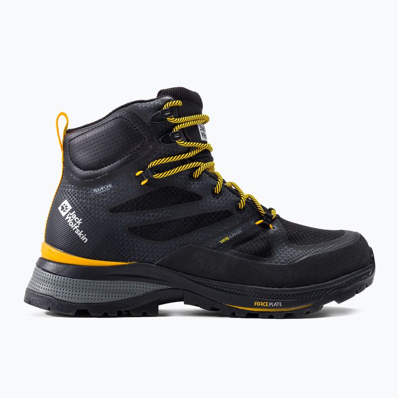 Jack Wolfskin pánske trekové topánky Force Striker Texapore Mid black/burly yellow xt 4038823 2