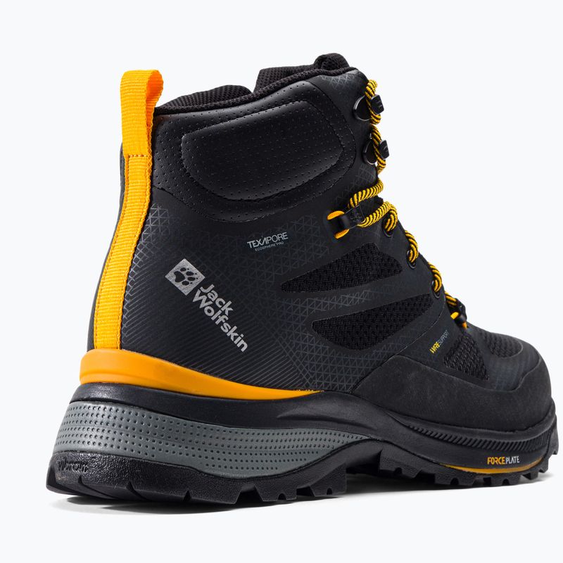 Jack Wolfskin pánske trekové topánky Force Striker Texapore Mid black/burly yellow xt 4038823 8