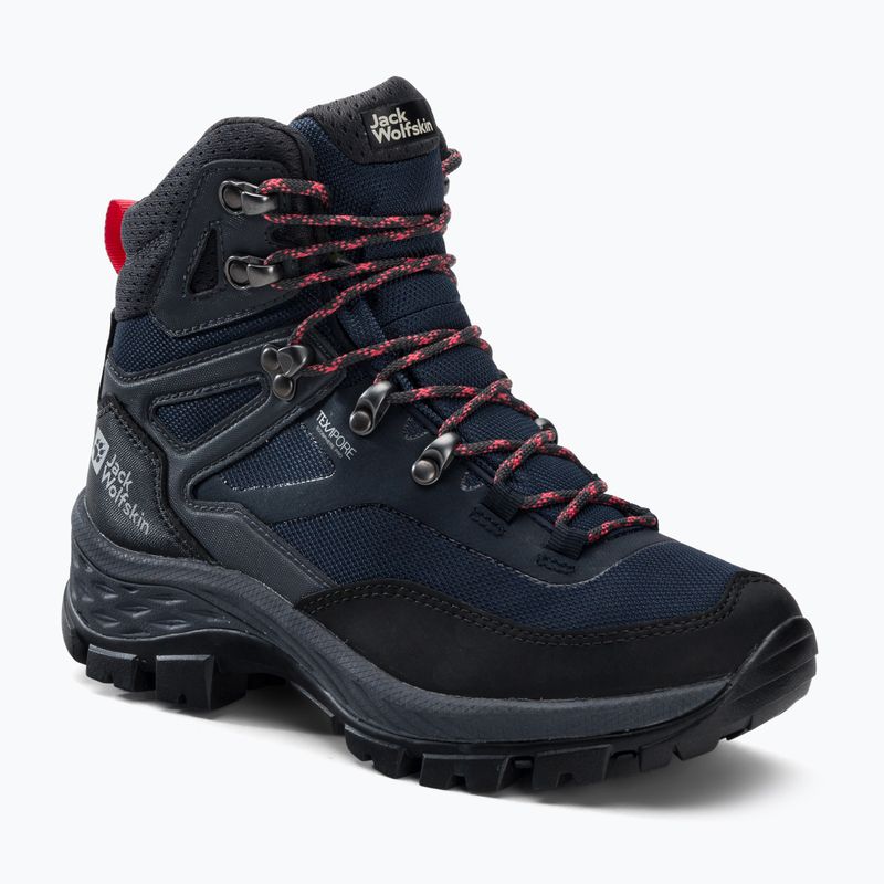 Dámske trekové topánky Jack Wolfskin Rebellion Guide Texapore Mid black-blue 4053801