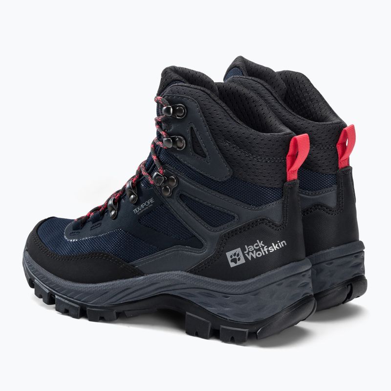 Dámske trekové topánky Jack Wolfskin Rebellion Guide Texapore Mid black-blue 4053801 3