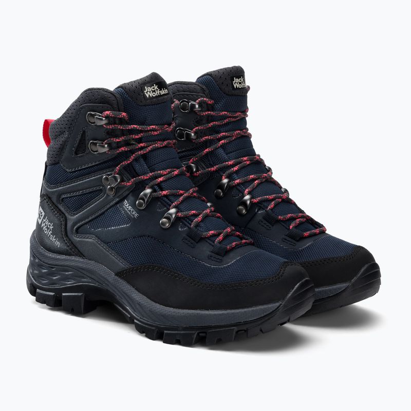 Dámske trekové topánky Jack Wolfskin Rebellion Guide Texapore Mid black-blue 4053801 4