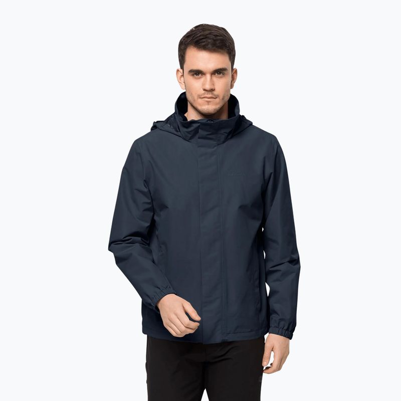 Jack Wolfskin pánska bunda do dažďa Stormy Point 2L navy blue 1111142_1010