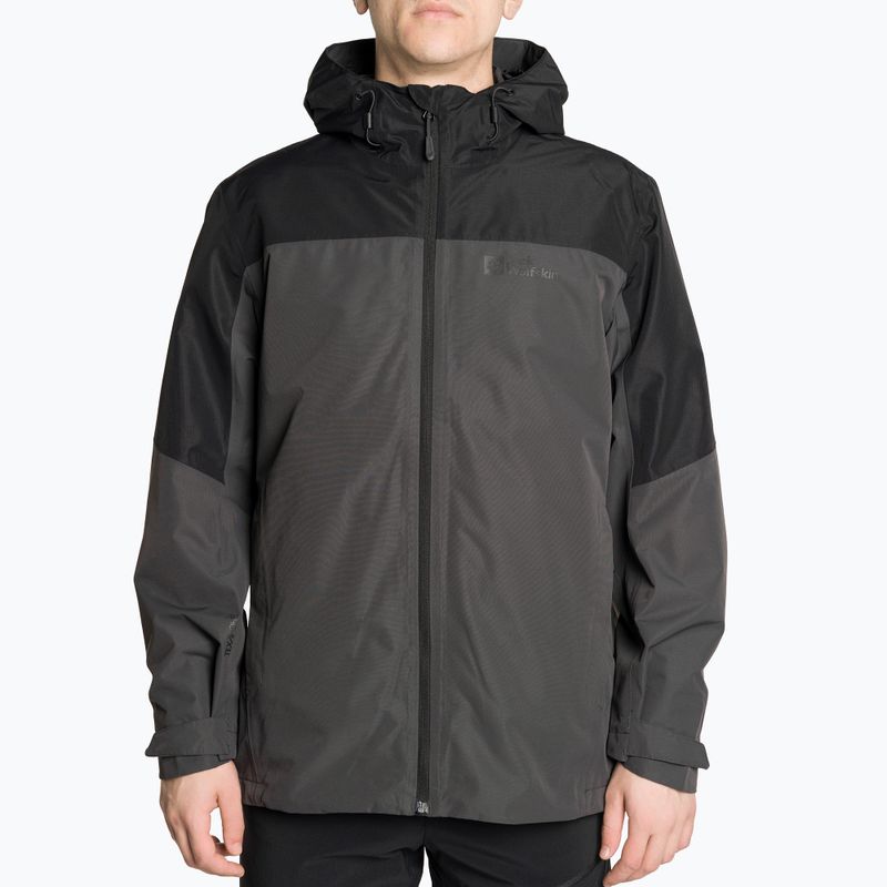 Jack Wolfskin pánska bunda 3 v 1 Glaabach sivo-čierna 1115291_6000_006