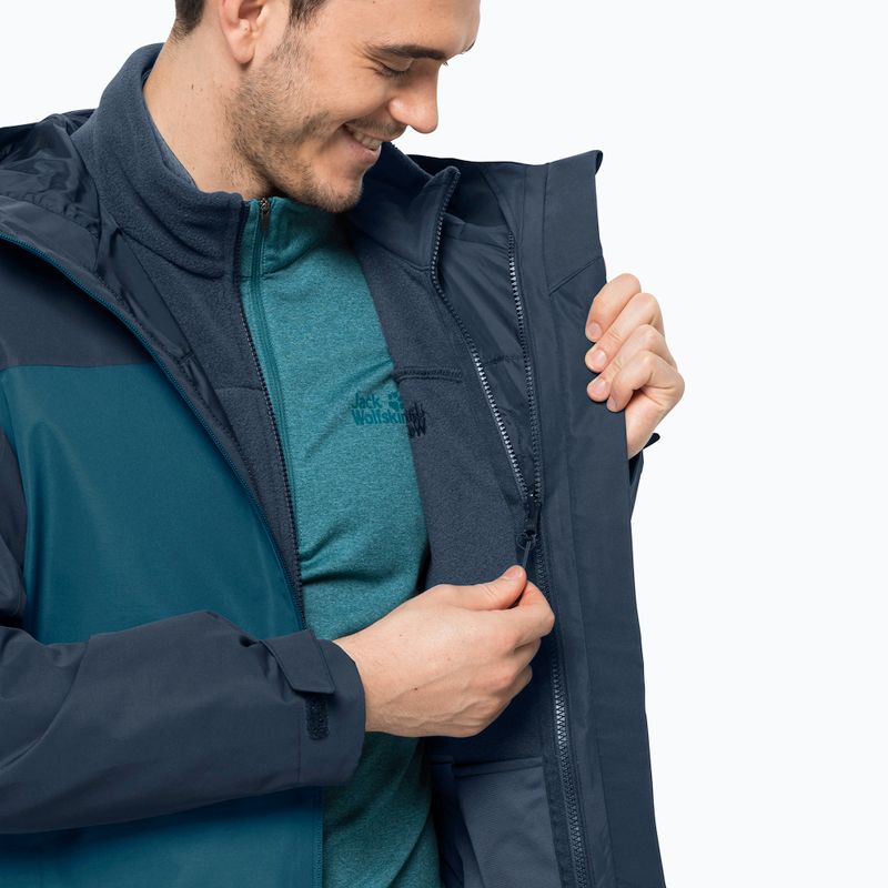 Jack Wolfskin pánska bunda do dažďa Taubenberg modrá 1115311_4133_006 8