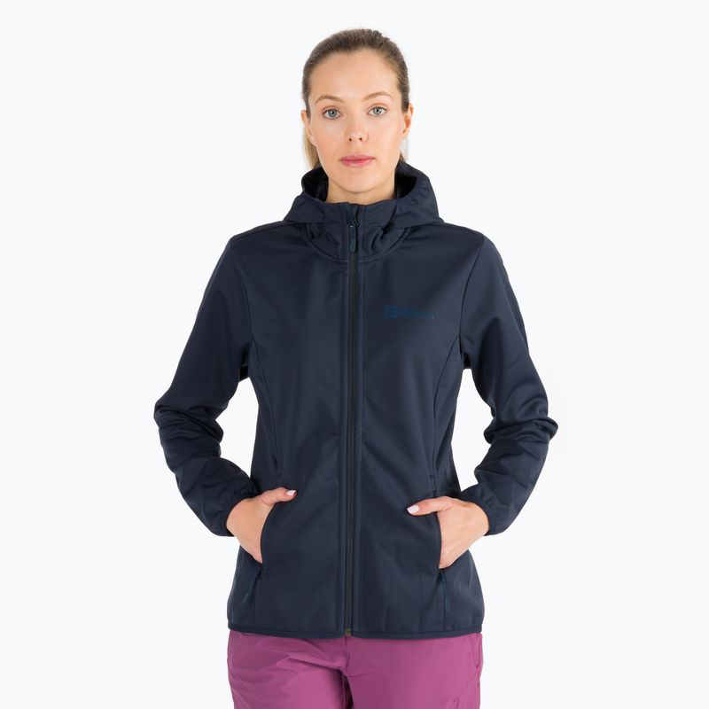 Jack Wolfskin dámska softshellová bunda Windhain Hoody navy blue 1307481_1010