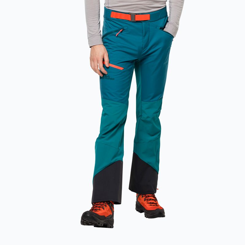 Jack Wolfskin pánske lyžiarske nohavice Alpspitze modro-zelené 1507511