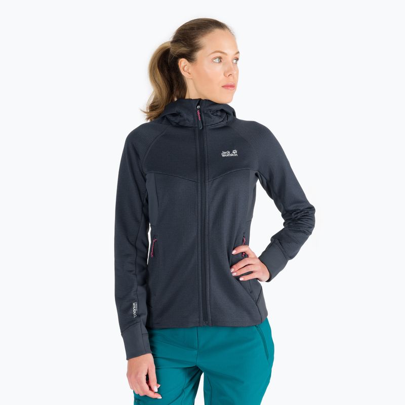 Dámske fleece Jack Wolfskin Hydro Grid Fleece šedá 1709911