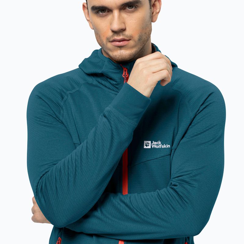 Pánska fleecová mikina Jack Wolfskin Hydro Grid Hooded FZ modrá 1710002 3