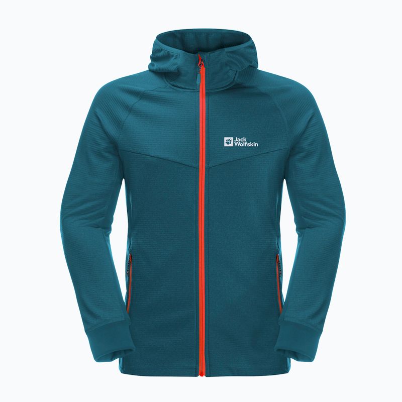 Pánska fleecová mikina Jack Wolfskin Hydro Grid Hooded FZ modrá 1710002 6