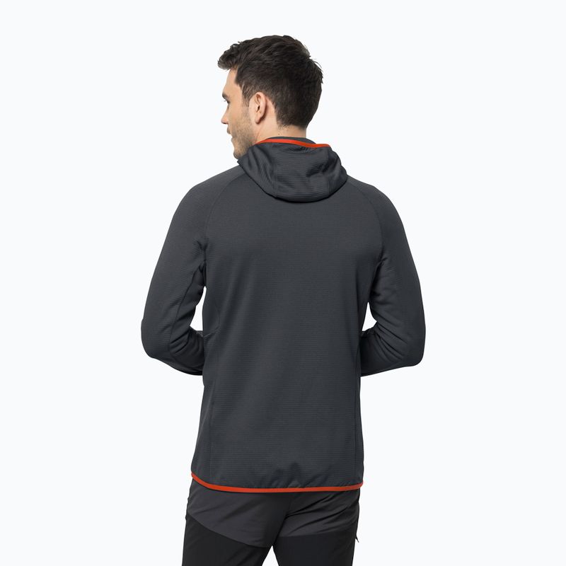 Pánska fleecová mikina Jack Wolfskin Hydro Grid Hooded FZ šedá 1710002 2