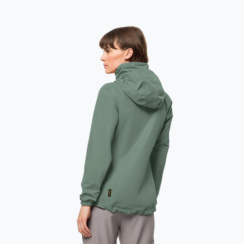 Jack Wolfskin dámska bunda do dažďa Stormy Point 2L zelená 1111202 2