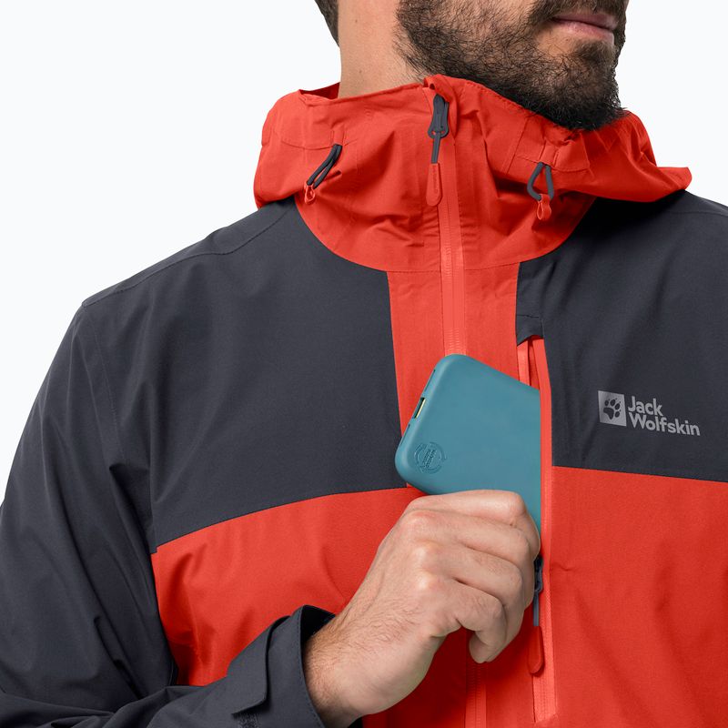 Jack Wolfskin pánska bunda do dažďa Go Hike červená 1114051 3