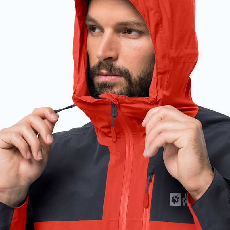Jack Wolfskin pánska bunda do dažďa Go Hike červená 1114051 5