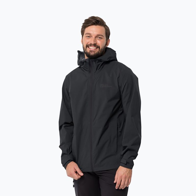 Jack Wolfskin pánska bunda do dažďa Elsberg 2.5L čierna 1115881_6000_003