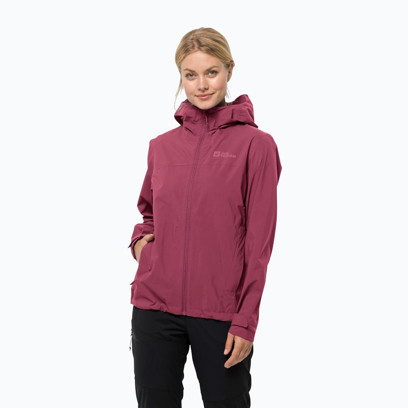 Jack Wolfskin dámska bunda do dažďa Elsberg 2.5L červená 1115951_2198_005