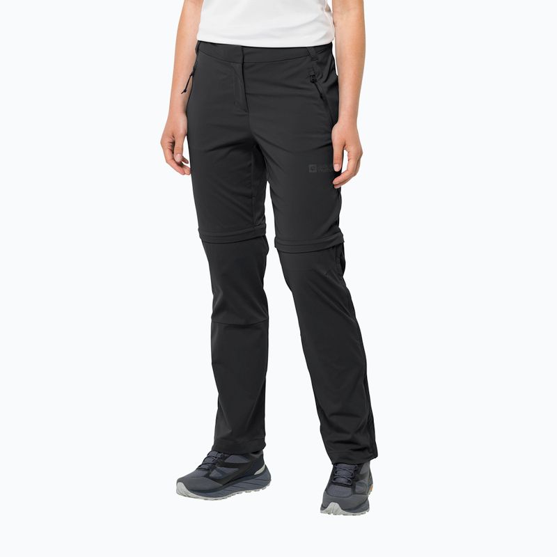 Dámske softshellové nohavice Jack Wolfskin Glastal Zip Off black 1508151_6000_042