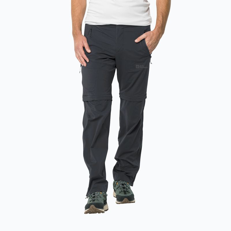 Pánske softshellové nohavice Jack Wolfskin Glastal Zip Away sivá 1508301