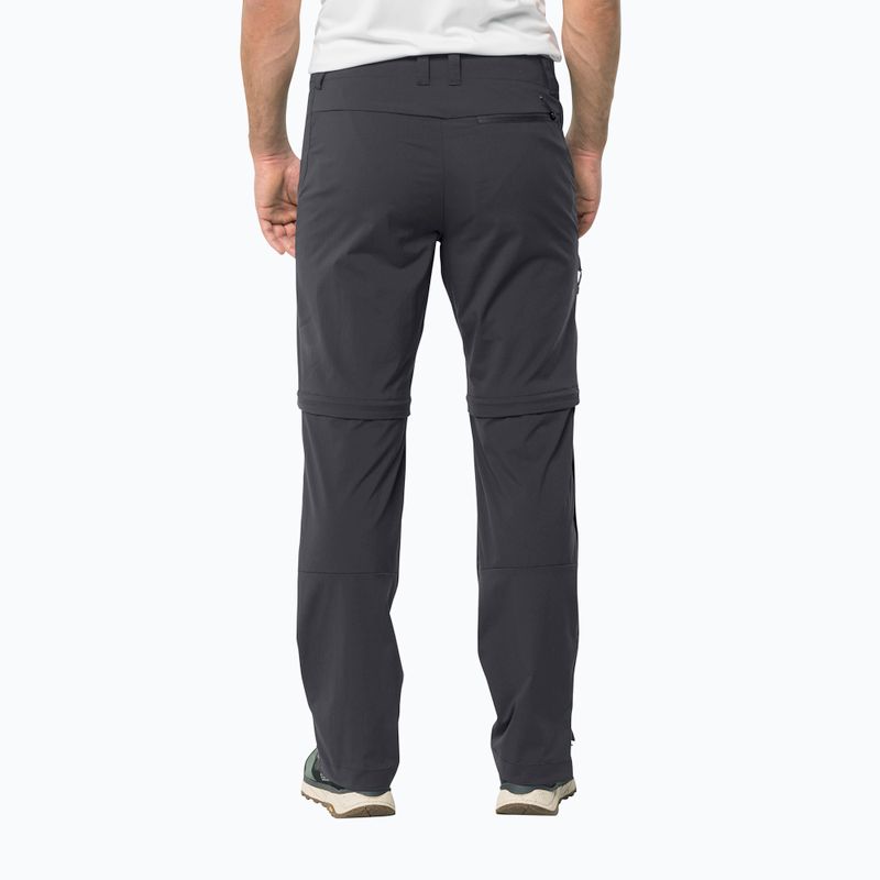 Pánske softshellové nohavice Jack Wolfskin Glastal Zip Away sivá 1508301 2